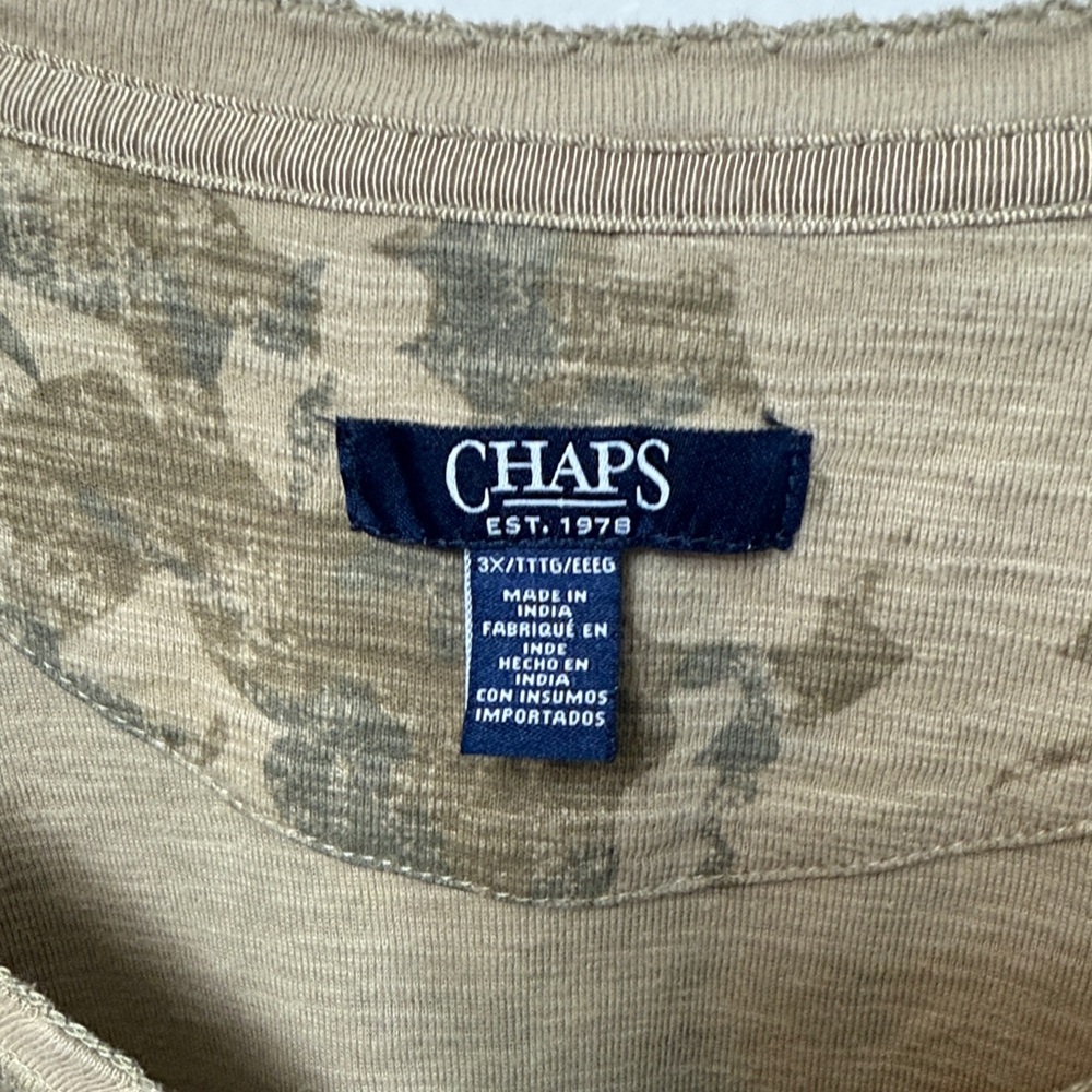 Chaps Women's 3X Camouflage V-neck 3/4 sleeve cotton top perfect condition - Picture 2 of 4